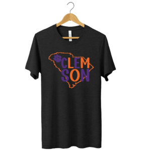 Clemson Tigers with State Outline