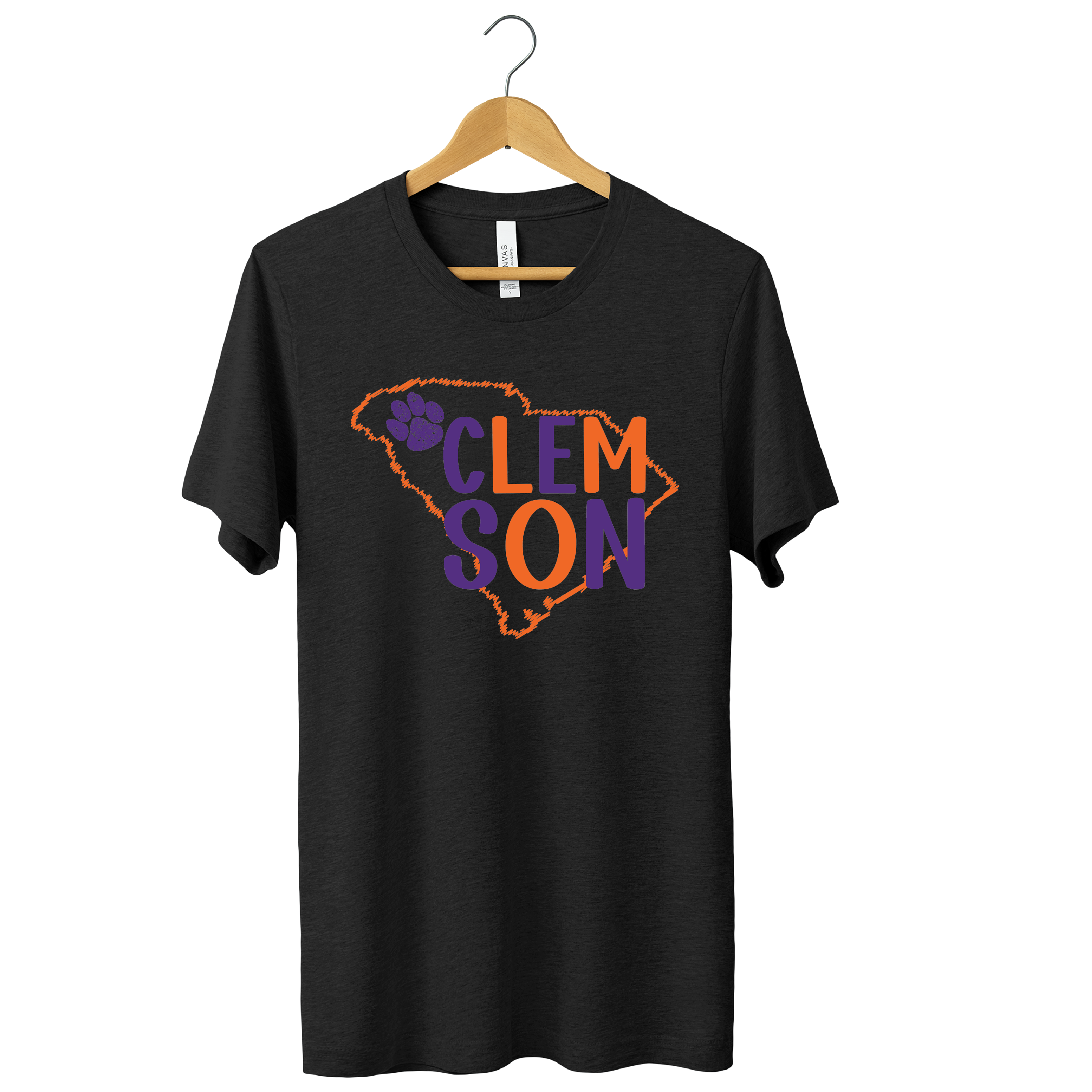 Clemson Tigers with State Outline